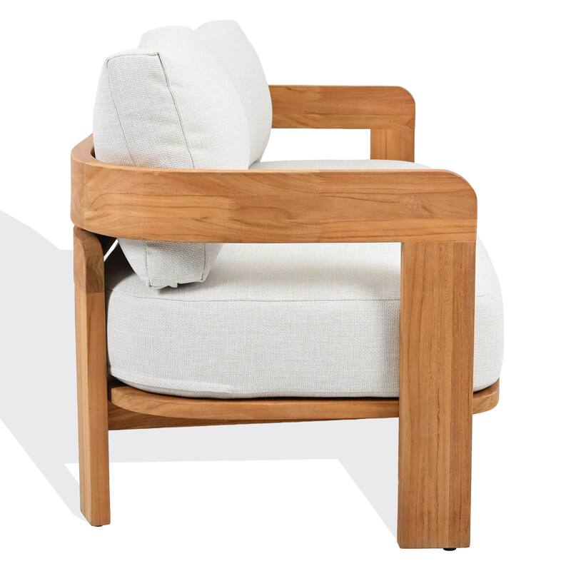 SAFAVIEH Couture Achilles Teak Patio Sofa