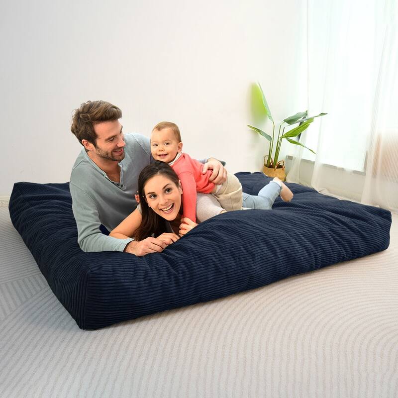 Corduroy Bean Bag Chair, Convertible Chair Folds from Bean Bag to Bed