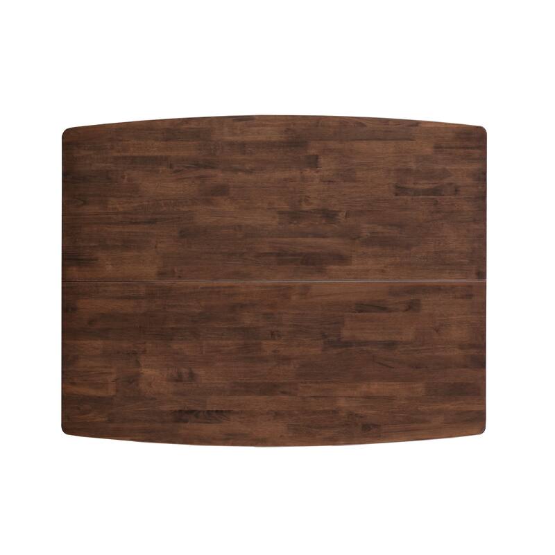 Furniture of America Abigail VIII Mid-Century Modern Rich Walnut Extendable Self-Storing 53-inch Counter Height Dining Table