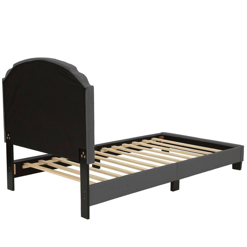 Poundex Platform Button Tufted Twin Bed