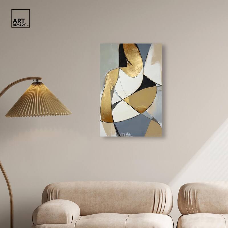Gold Leaf Contours Canvas by Art Remedy, Gallery Wrapped