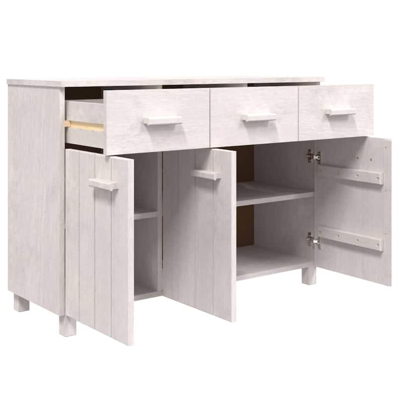 vidaXL Sideboard Bar Buffet Console Cabinet with Drawers HAMAR Solid Wood Pine - 44.5" x 15.7" x 31.5"