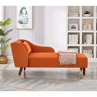Stylish Velvet Chaise Lounge Sofa with Curved Armrests & Backrest - Bed ...