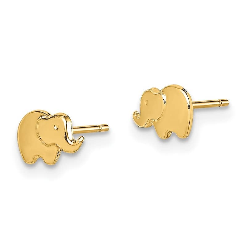 Curata 14k Madi K Elephant Post Earrings - 4.7mm long