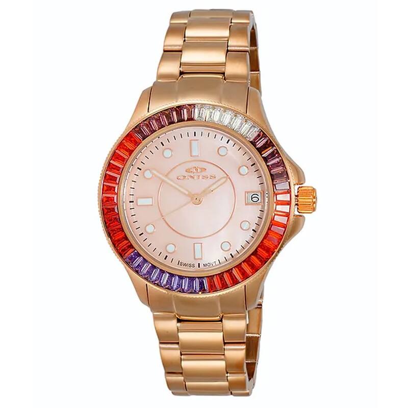 Oniss Women's Crown II Salmon Dial Watch - ON7324-30_RGRG - One Size