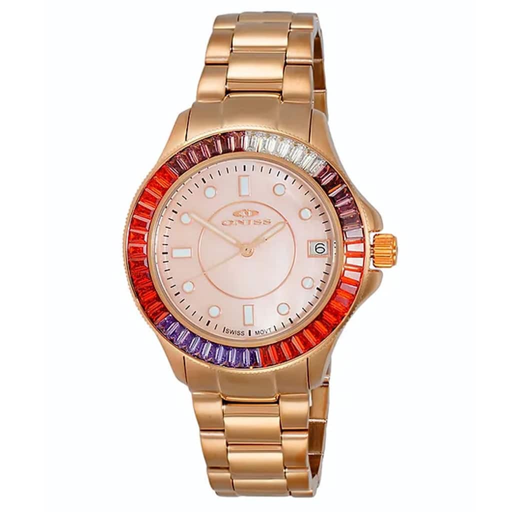 Oniss Women's Crown II Salmon Dial Watch - ON7324-30_RGRG - One Size