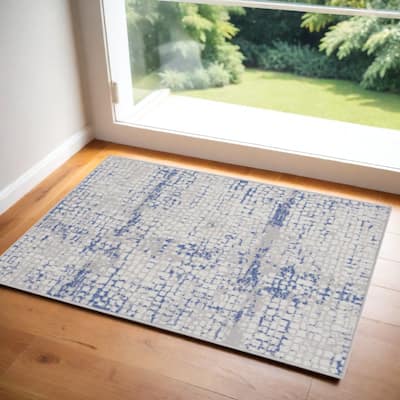 Fodeg Power Loomed Abstract Modern Stain Resistant Area Rug By HomeRoots - 60' X '36' X '0.39