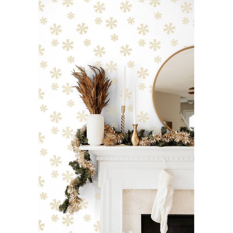 NextWall Snowflakes Peel and Stick Wallpaper