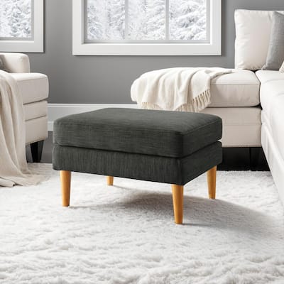 Mid Century Ottoman - Functional Storage Seat with Modern Retro Style for Bedroom, Living Room, and Lounge Areas
