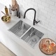 preview thumbnail 11 of 12, STYLISH Undermount 28" Double-Bowl Stainless Steel Kitchen Sink S-300XG - 28" x 18" x 10"