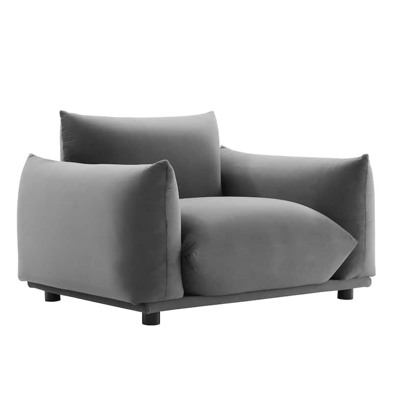 Copious Performance Velvet Armchair - Gray