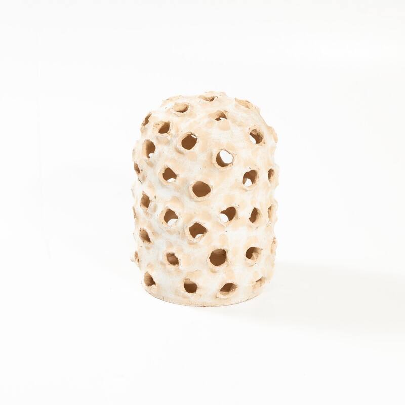Medium Clay Dome Tabletop Accent Decoration - 13" - Cream