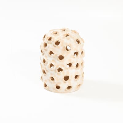 Medium Clay Dome Tabletop Accent Decoration - 13" - Cream