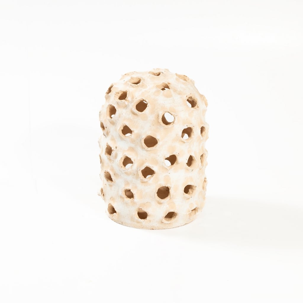 Medium Clay Dome Tabletop Accent Decoration - 13" - Cream