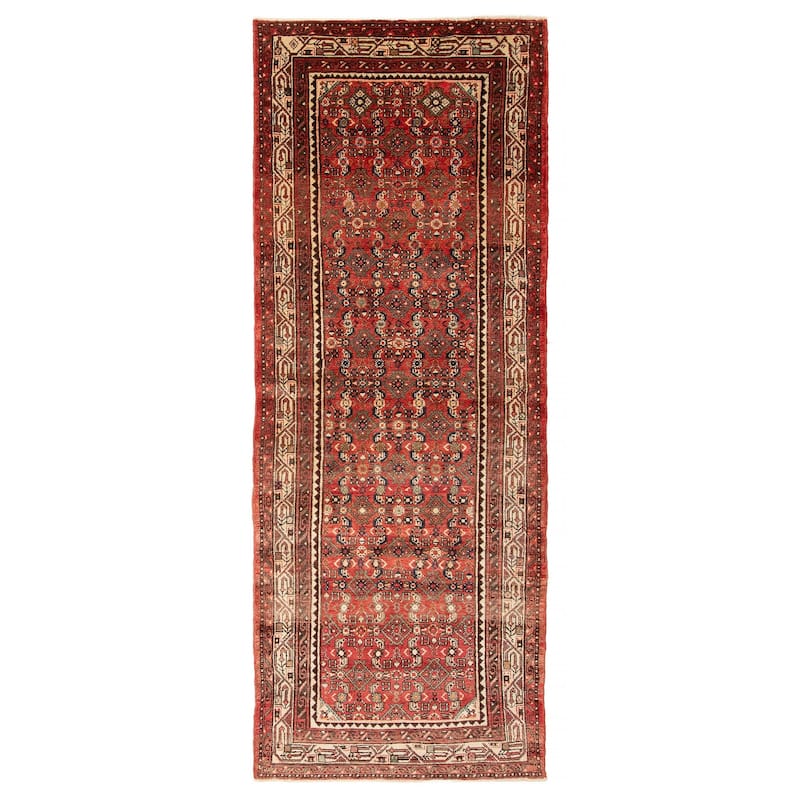 ECARPETGALLERY Hand-knotted Andelz Red Wool Rug - 3' 5" x 9' 3" - Red - 3' 5" x 9' 3" - Runner