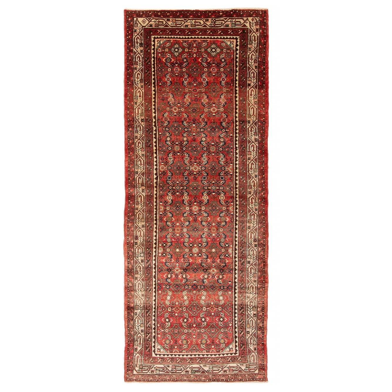 ECARPETGALLERY Hand-knotted Andelz Red Wool Rug - 3' 5" x 9' 3"