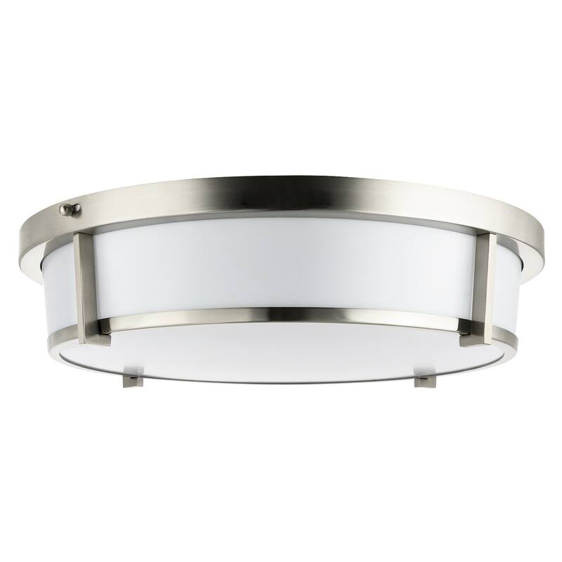 Sunlite 18 in. Round Brushed Nickel Selectable LED Flush Mount Lighting Fixture, CCT Tunable 3000K, 4000K, 5000K - 18 in