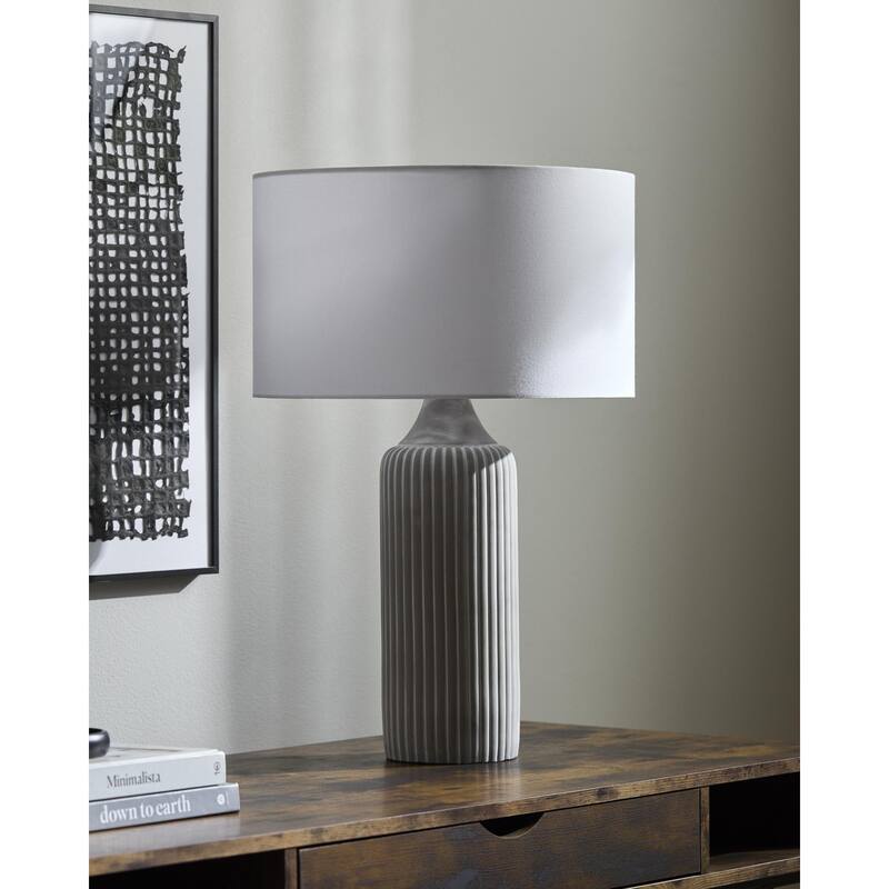 Livabliss Urra Traditional Accent Table Lamp - Gray/White