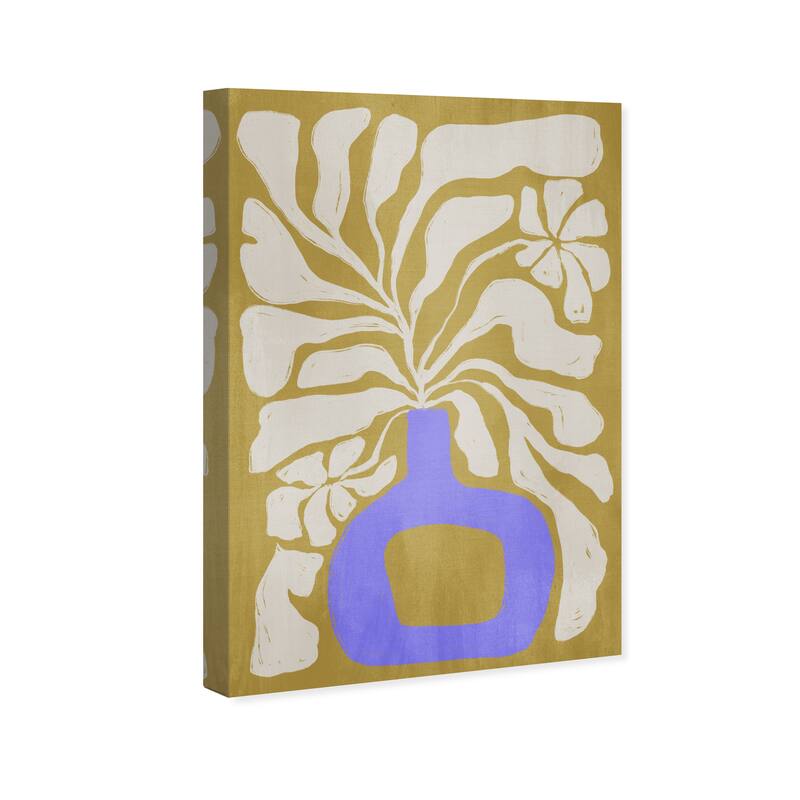 Wynwood Studio Canvas Floral and Botanical Sunshine Blossom Vase Yellow and Mustard Bohemian & Eclectic Wall Art Canvas Print