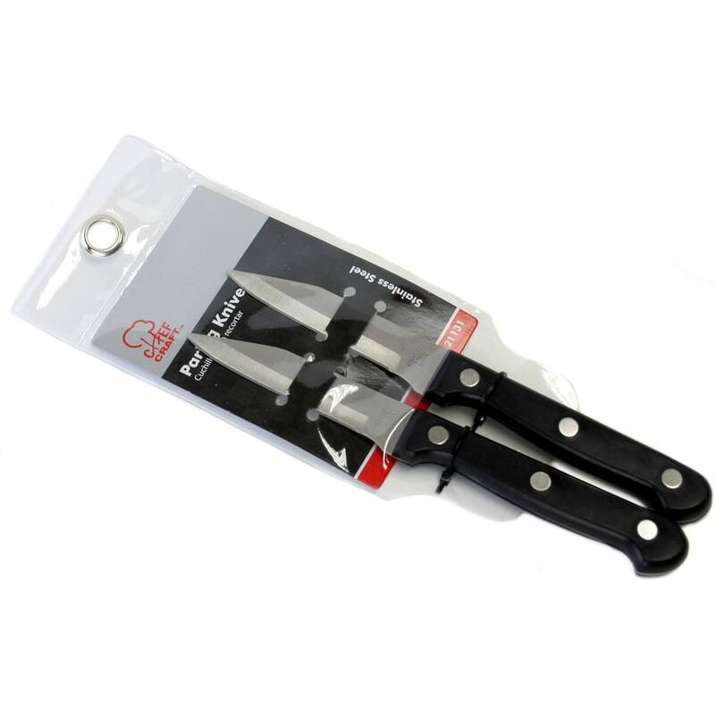 Chef Craft 2pc Stainless Steel Blade Paring Knife Set - Perfect for Slicing, Peeling and Shaping