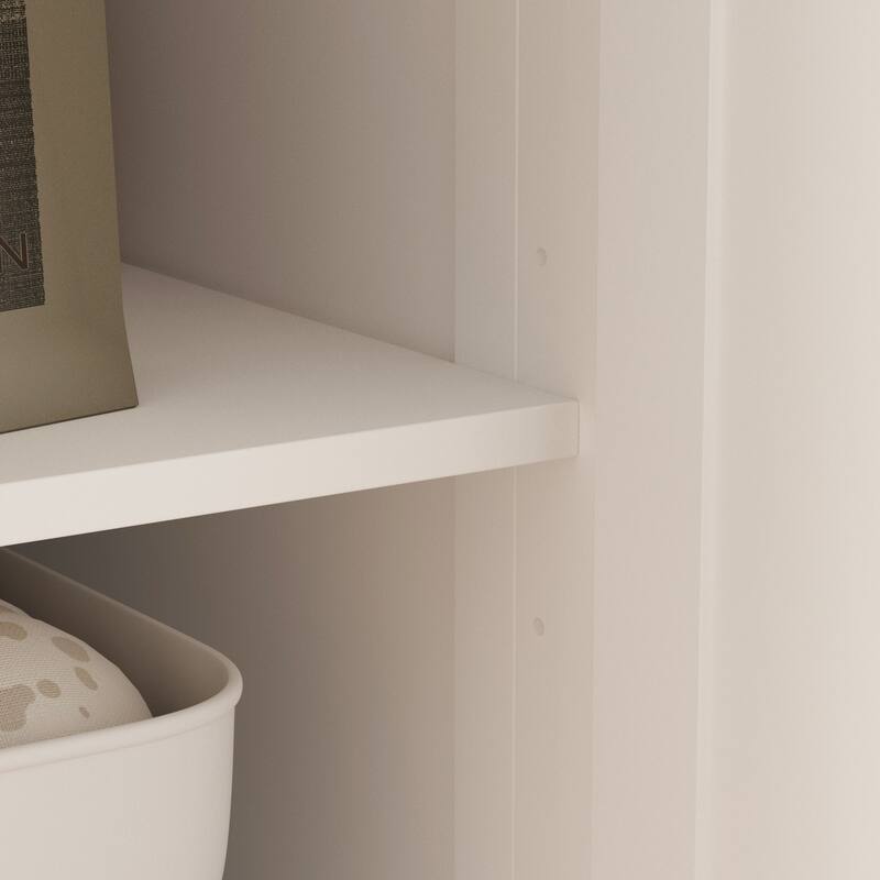 70.9"H White Lacquered Armoires Wardrobes With Mirror Doors