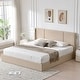 preview thumbnail 60 of 87, Modern Minimalist Upholstered Storage Bed with Lift-Up Platform