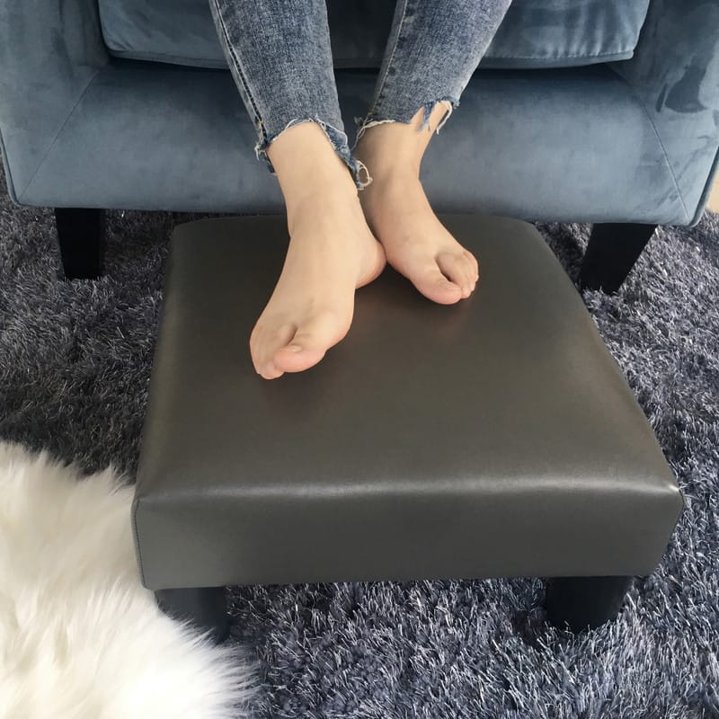 Adeco Small Ottoman Upholstered Footrest Pet Steps Dog Stairs Stool
