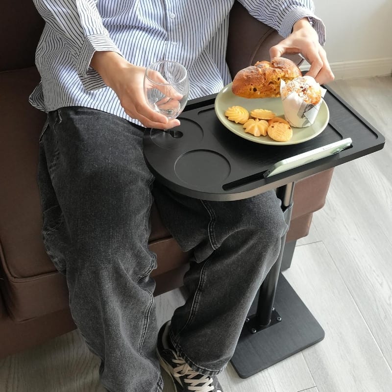 360° Rotatable Sofa Tray Table - 15.7"D x 9.8"W x 25"H