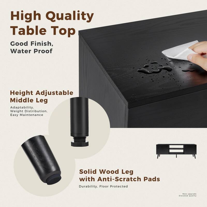 TV Stand for 55 60 inch Television, Entertainment Center with 2 Cabinet Media Console Table, Living Room, Bedroom Furniture