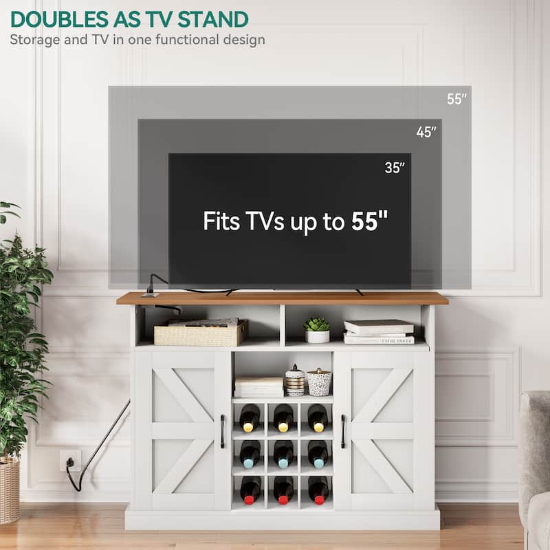 Moasis 52" Buffet Cabinet Farmhouse Coffee Bar Cabinet