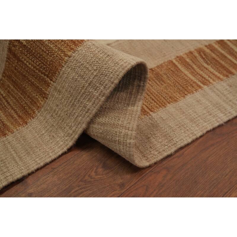 Hand Woven Oriental 100% Wool Carpet Southwestern Tribal Multi-Colored Kilim Area Rug - 9' 10'' X 7' 9''