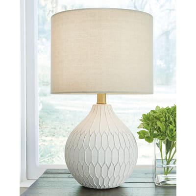 Signature Design by Ashley Wardmont White and Ivory Table Lamp - 17.5 in