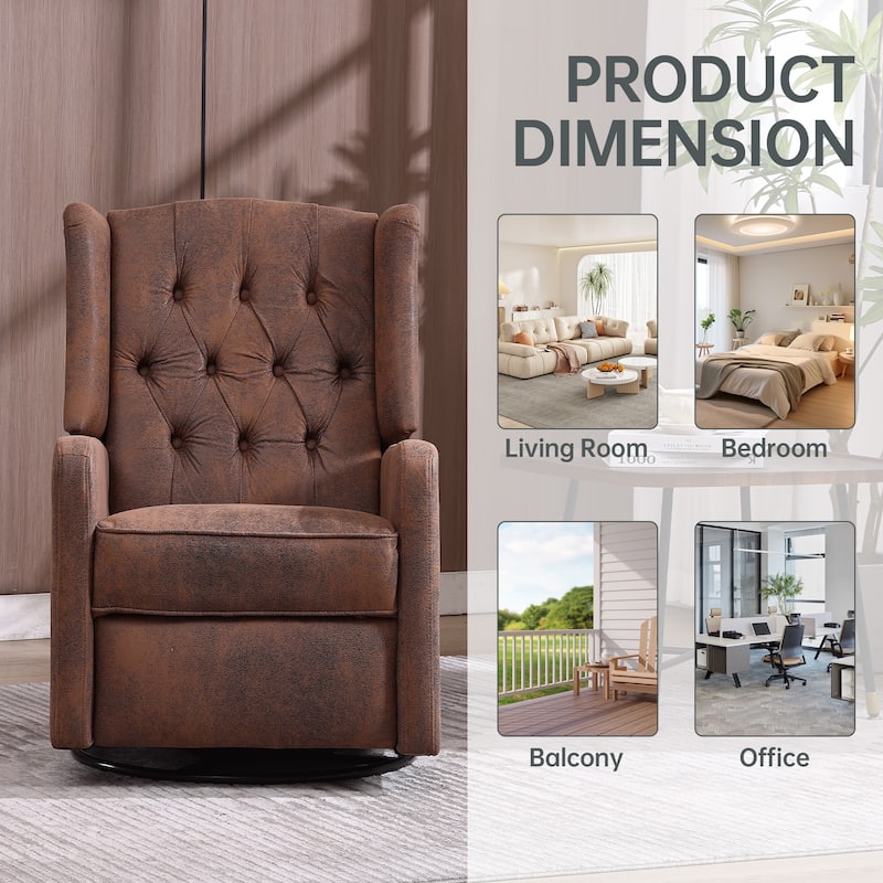 Modern Small Rocking Swivel Recliner Chair for Bedroom,Living Room Chair Home Theater Seat