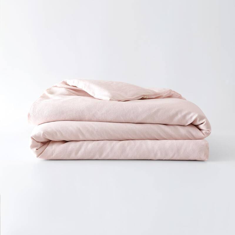 French Linen Duvet Cover - Throw/Blanket (42x72) - Blush Pink - Twin