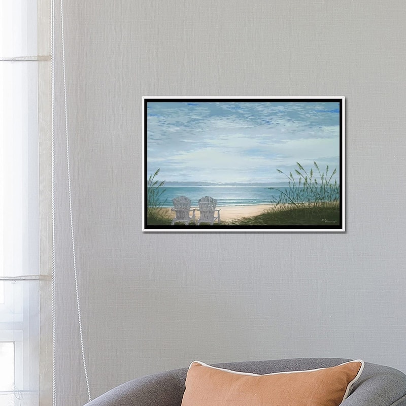 iCanvas "Beach Chairs" by Bruce Nawrocke Framed Canvas Print