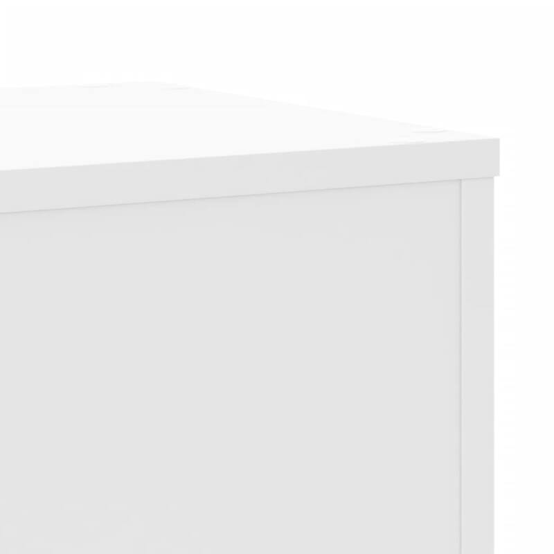 vidaXL Plant Stand Set of 2 White Engineered wood Decorative Inlays - 11.8 x 11.8 x 19.7 in