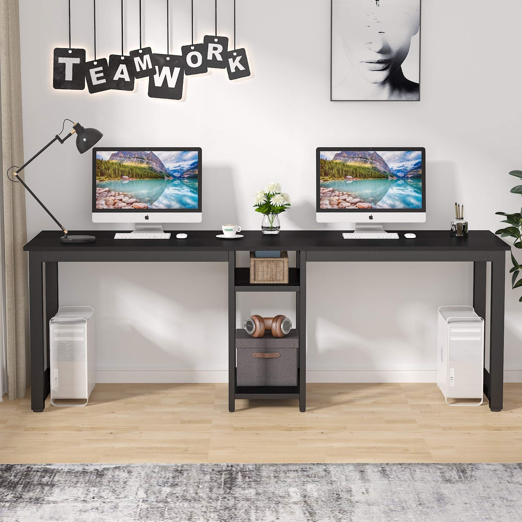 Tribesigns double store computer desk