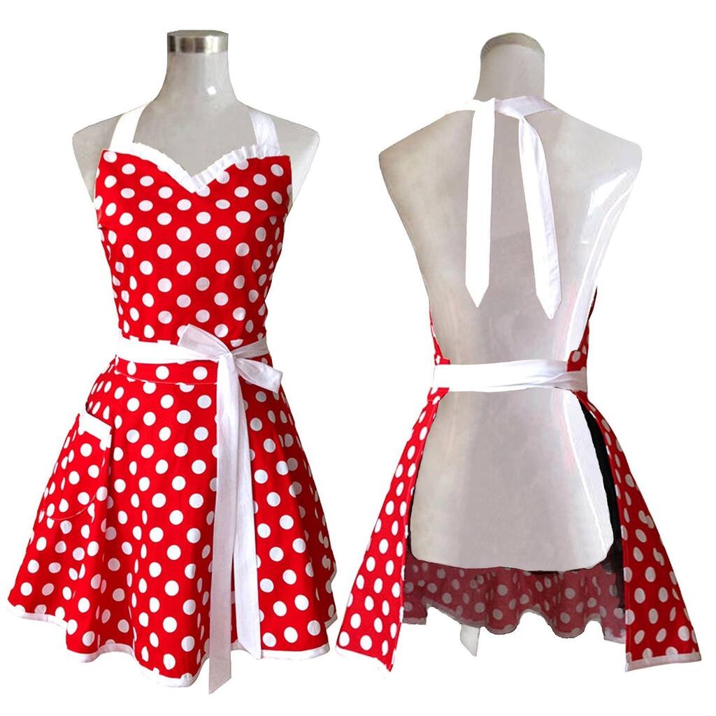 Lovely Sweetheart Red Retro Kitchen Aprons