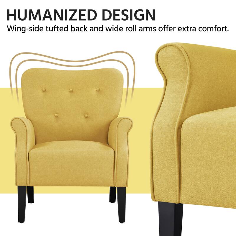 Yaheetech Modern Polyester Fabrics Upholstered Accent Chair Single Sofa for Living Room