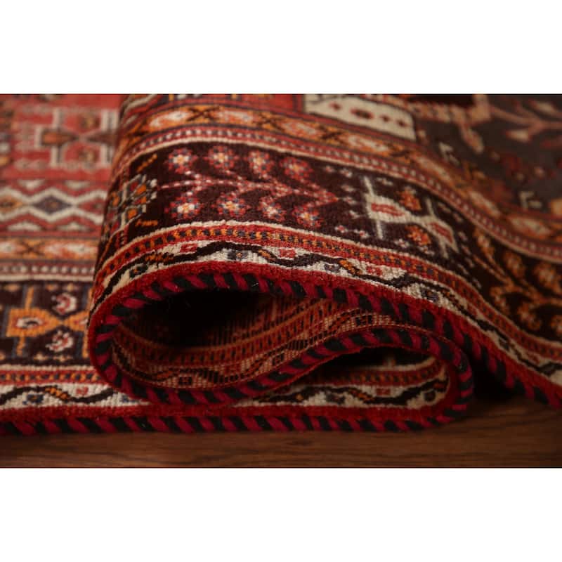 Shiraz Persian Vintage Area Rug Handmade Wool Carpet - 5'2"x 8'2"