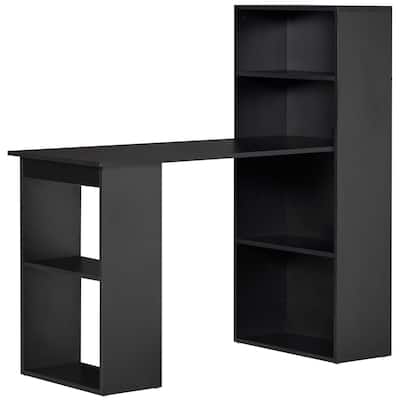 Modern Home Office Desk with 6-Tier Storage Shelves