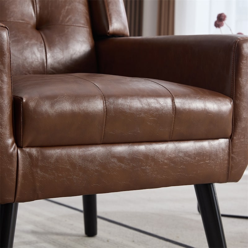 Modern Soft Ergonomics Accent Chair with Black Legs For Indoor Home