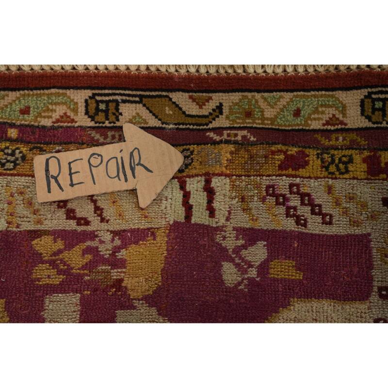 Antique Vegetable Dye Handmade Oushak Turkish Rug 3x4 - 4' 4'' X 3' 3''
