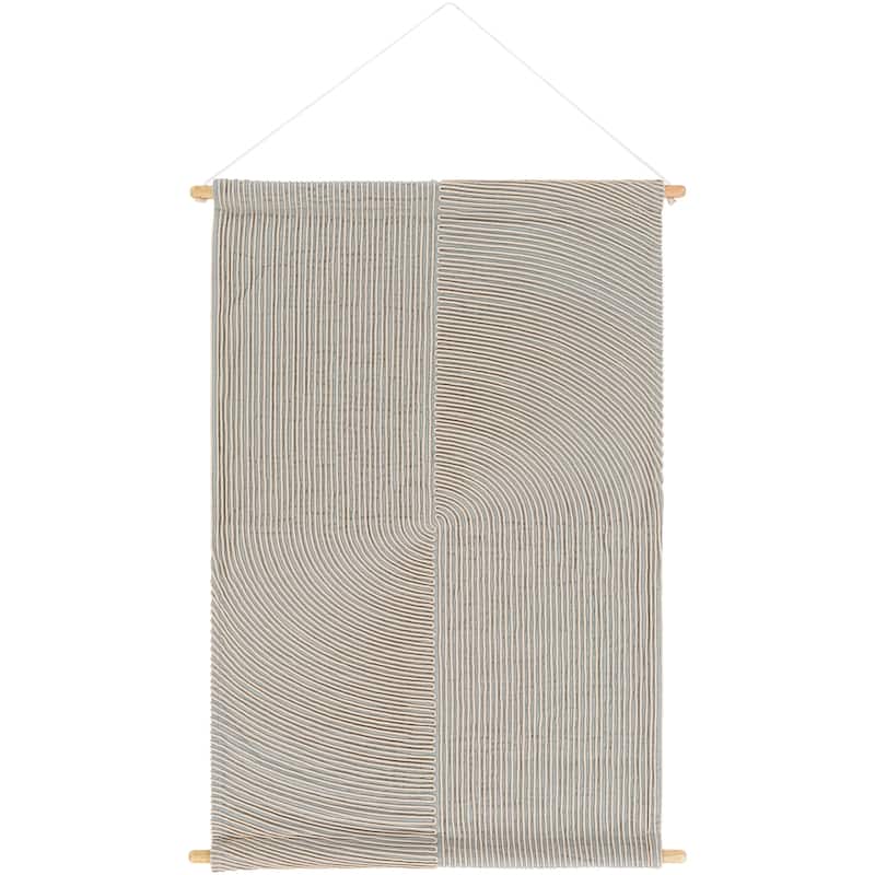 Livabliss Irene Embroidered Cotton Modern Tapestry - 24" x 36" - Silver