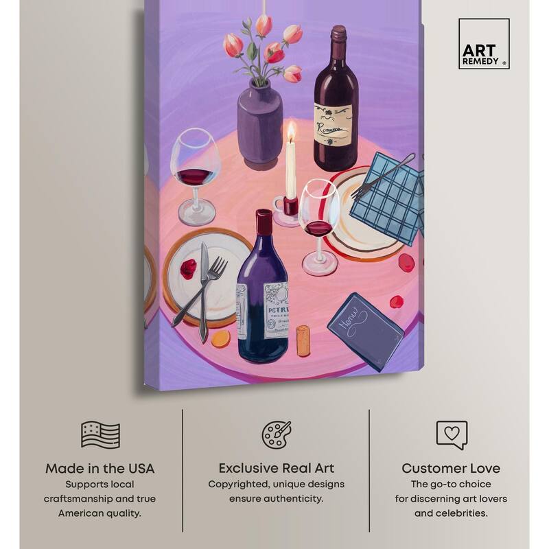 Lavender Haze Dinner Canvas by Art Remedy, Gallery Wrapped