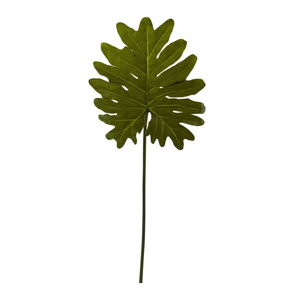 Nearly Natural Home Decor Selloum Philo Single Leaf Stem - Set of 12