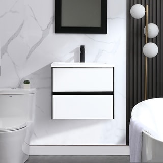 Wall Mounted Bathroom Vanity Combo w/ Drop in Sink Cabinet Set - Bed ...