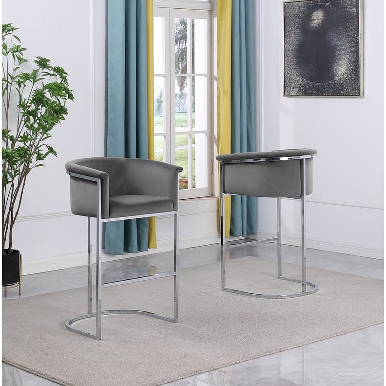 Best Quality Furniture Velvet Upholstered Barstool