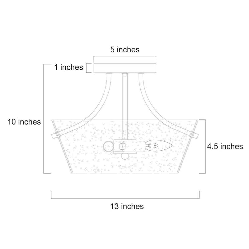 Modern 3-lights Drum-shaped Glass Flush Mount Light - Black - D13"xH10"