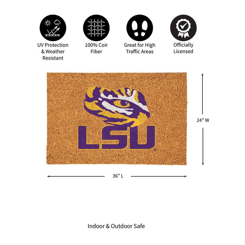 Louisiana State University Full Color Indoor/Outdoor Coir Mat
